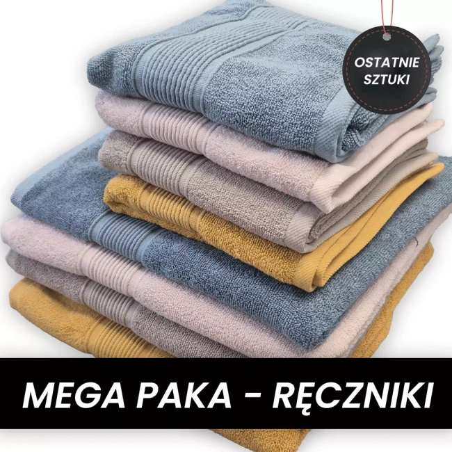 Mega Paka Ręczników - 8 sztuk (4 duże i 4 średnie)
